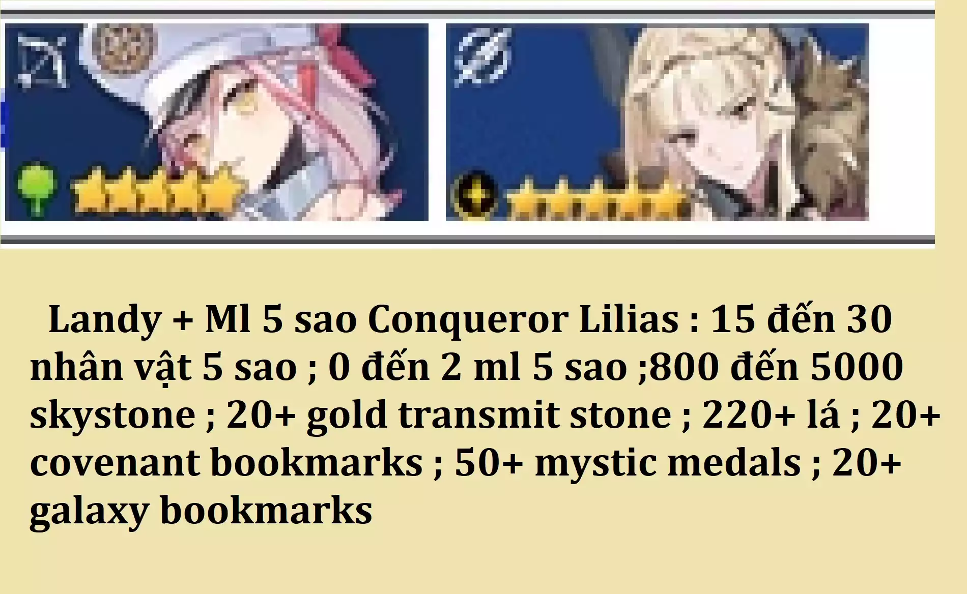 Landy + Ml 5 sao Conqueror Lilias